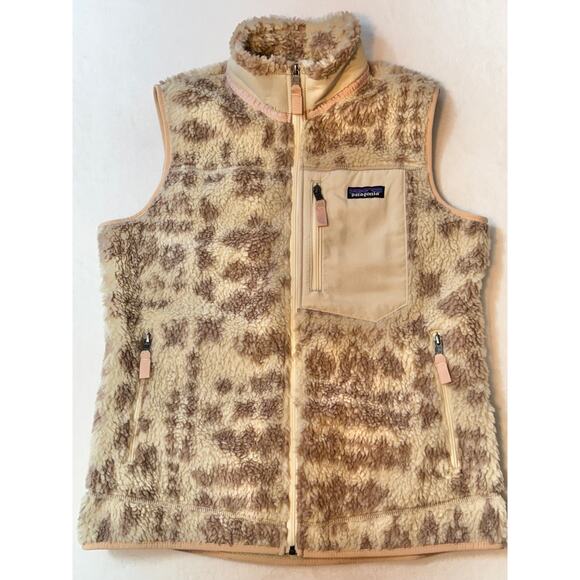 Patagonia Jackets & Blazers - Patagonia Womens Sherpa Fleece Vest Cream Ivory Pink Zip Retro X L NWOT